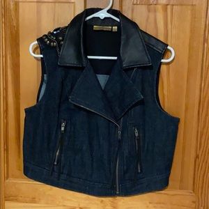 Ladies / Juniors Embellished Denim Motorcycle Vest
